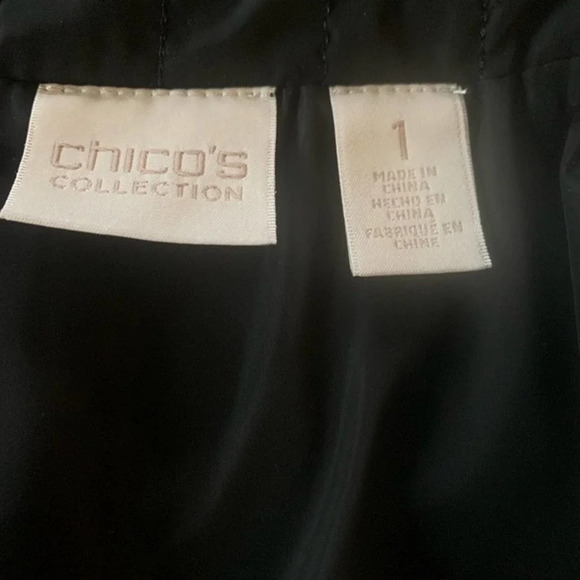 CHICOS | Gold Sequin Black Quilted Zipper Vest Medium - Picture 6 of 7